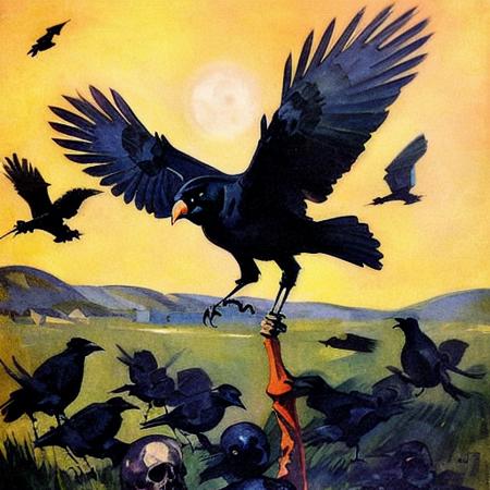 08840-3240076258-sd-prohib a group of crows around a human skull, broad brushstrokes, painterly, dynamic, adventure, idealism, pictorial, country.png